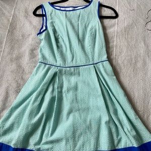 Seersucker Light Blue Dress with pockets